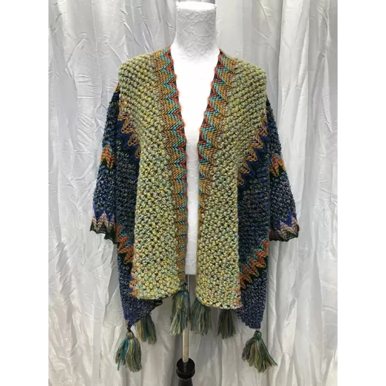 Casual Loose Patchwork Shawl&Cloak