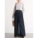 Casual Wide Leg Loose Solid Color Pants Bottoms