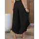 Casual Loose Irregularity Solid Color Wide Leg Pants Bottoms