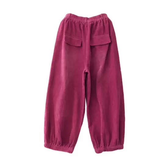 Loose Elasticity Solid Color Casual Flared Pants Bottoms