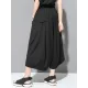 Simple Loose Wide Leg Solid Color Casual Three-Quarter Pants Bottoms