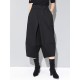 Cool Wide Leg Loose Solid Color Casual Three-Quarter Pants Bottoms