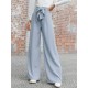 Simple Loose Wide Leg Solid Color Casual Pants Bottoms