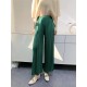 Simple Wide Leg Loose Pleated Solid Color Casual Pants Bottoms