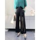 Simple Wide Leg Loose Pleated Solid Color Casual Pants Bottoms