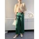 Simple Wide Leg Loose Pleated Solid Color Casual Pants Bottoms