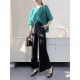 Simple Wide Leg Loose Pleated Solid Color Casual Pants Bottoms