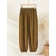 Loose Solid Color Corduroy Casual Ninth Pants Bottoms