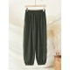 Loose Solid Color Corduroy Casual Ninth Pants Bottoms