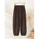 Loose Solid Color Corduroy Casual Ninth Pants Bottoms