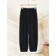 Loose Solid Color Corduroy Casual Ninth Pants Bottoms