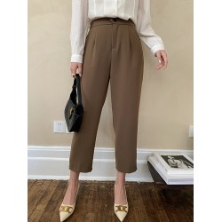 Simple Column Solid Color Casual Ninth Pants Bottoms