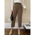 Simple Column Solid Color Casual Ninth Pants Bottoms