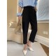 Simple Column Solid Color Casual Ninth Pants Bottoms