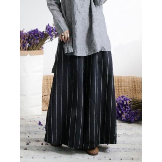 Super Loose Stripe Wide-leg Pants