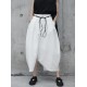 Loose White Linen Split-side Harem Pants