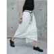 Loose White Linen Split-side Harem Pants