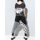 Loose Plaid Split-joint Harem Pants