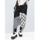 Loose Plaid Split-joint Harem Pants