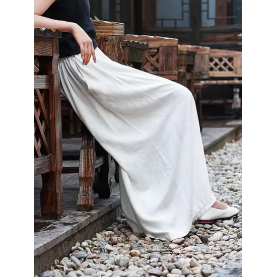 Loose Wide-leg Linen Pants