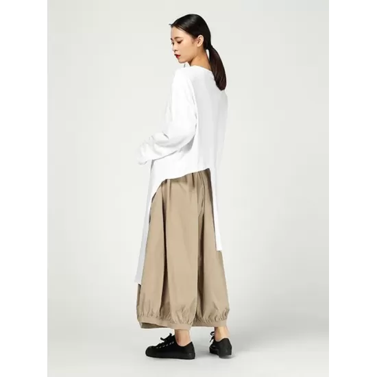 Vintage Ramie Cotton Wide Leg Pants