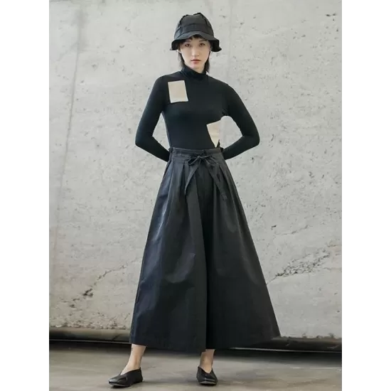 Retro Bandage Wide Leg Casual Pants