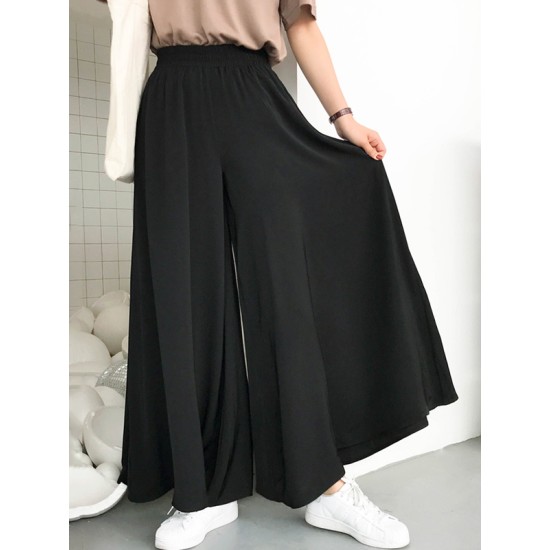 Original Solid Column Wide Leg Pants