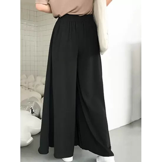 Original Solid Column Wide Leg Pants