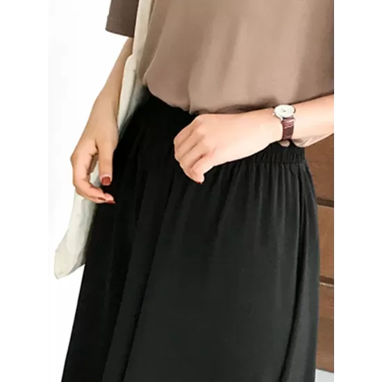 Original Solid Column Wide Leg Pants