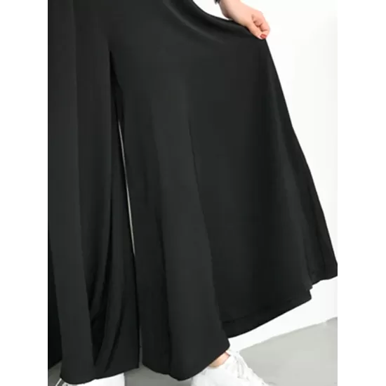 Original Solid Column Wide Leg Pants