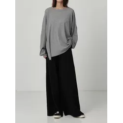 Casual Solid Column Wide Leg Pants