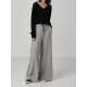 Casual Solid Column Wide Leg Pants