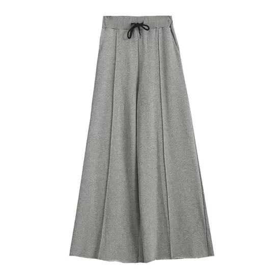 Casual Solid Column Wide Leg Pants