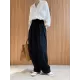 Loose Wide-Leg Velcro Suit Pants