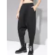 Stylish Black Velvet Split-Joint Harem Pants