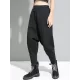 Stylish Black Velvet Split-Joint Harem Pants