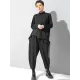 Stylish Black Asymmetric Elasticity Harem Pants