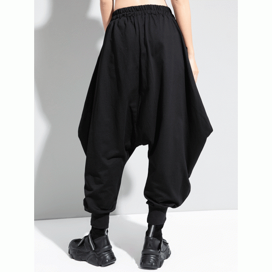 Zipper Original Simple Loose Solid Harem Pants