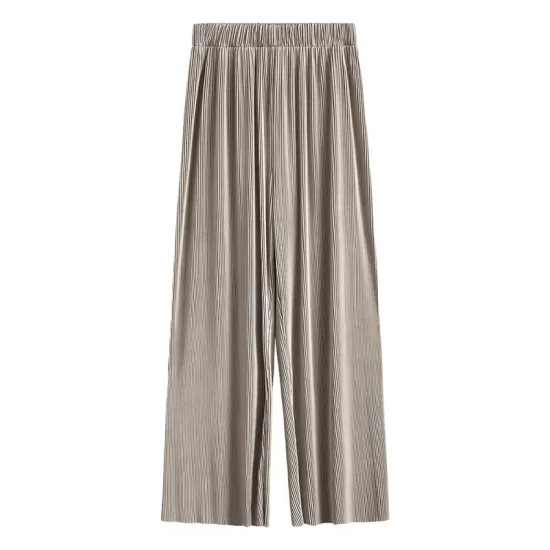 Pleated Solid Color Comfortable Casual Loose Wide-Leg Pants