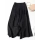 Solid Color Ramie Cotton Plus Size Loose Ninth Wide-Leg Pants