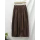 Simple Loose Linen Solid Color Pleated Drawstring Wide Legs Knickerbockers