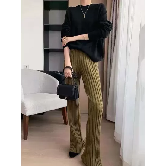 Casual Loose 6 Colors Knitting Wide Leg Pants