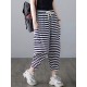 Loose Striped Drawstring Harem Sports Pants