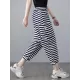 Loose Striped Drawstring Harem Sports Pants