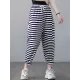 Loose Striped Drawstring Harem Sports Pants