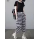 Loose Striped Drawstring Harem Sports Pants