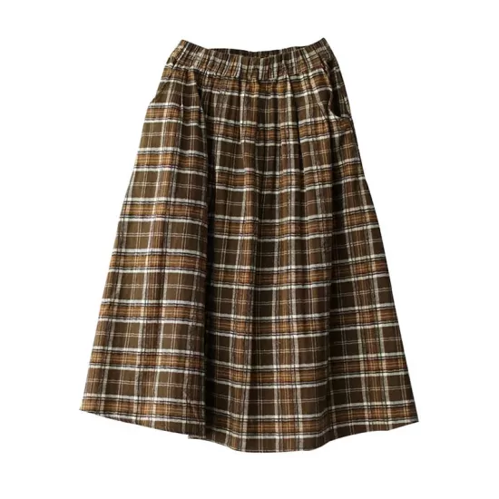 Artistic Retro Plaid A-Line Skirt