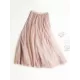 Solid Color Loose Elastic-Waist Mesh Skirt