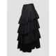 Stylish Selection A-Line High Waisted Falbala Solid Color Skirts Bottoms