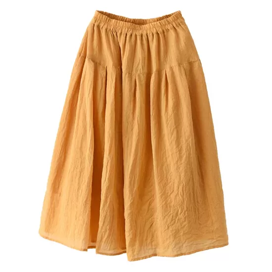 Casual Solid Color Empire A-Line Skirt